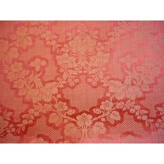 Brunschwig Et Fils Br-89581 Germaine Linen Damask in Rosewood - Luxury Upholstery Drapery Fabric - 13-3/4 Yards For Sale
