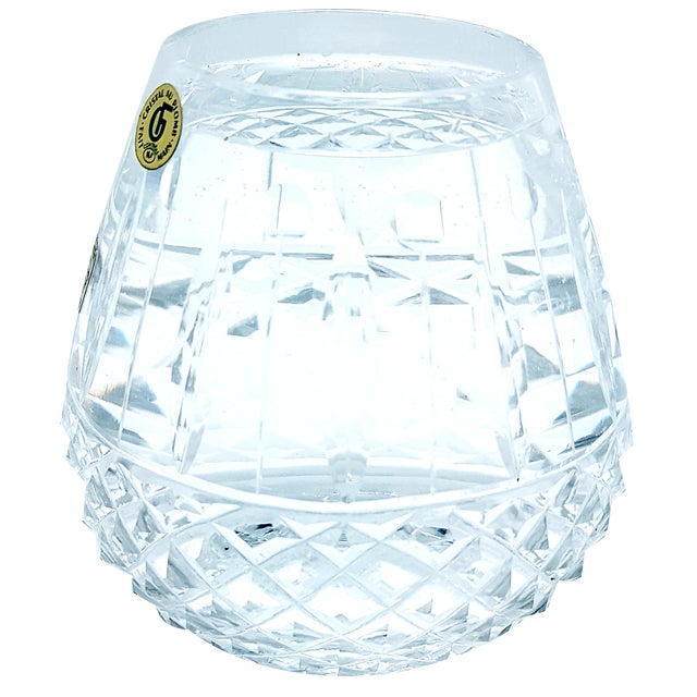 Cut Crystal Vase by F. Gross For Sale