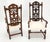 Pair of Carved Walnut Tall Backs New Upholstery Fireside Arm Side Chairs MINT! For Sale - Image 9 of 13