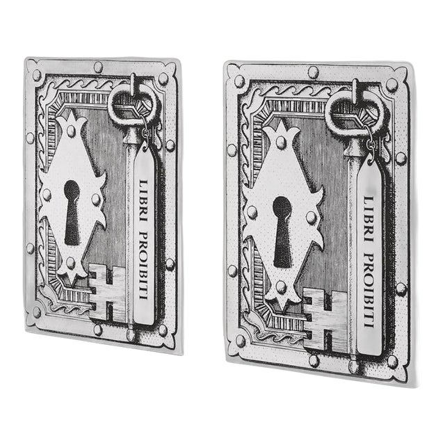 Piero Fornasetti - Libri Proibiti Bookends, Italy 1950 For Sale