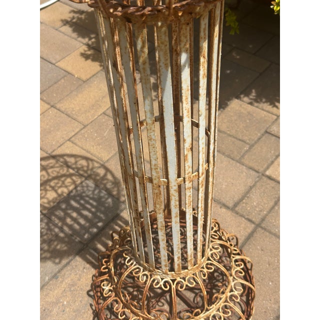 French Vintage French Decorative Scrollwork Iron Plant Pedestal For Sale - Image 3 of 12