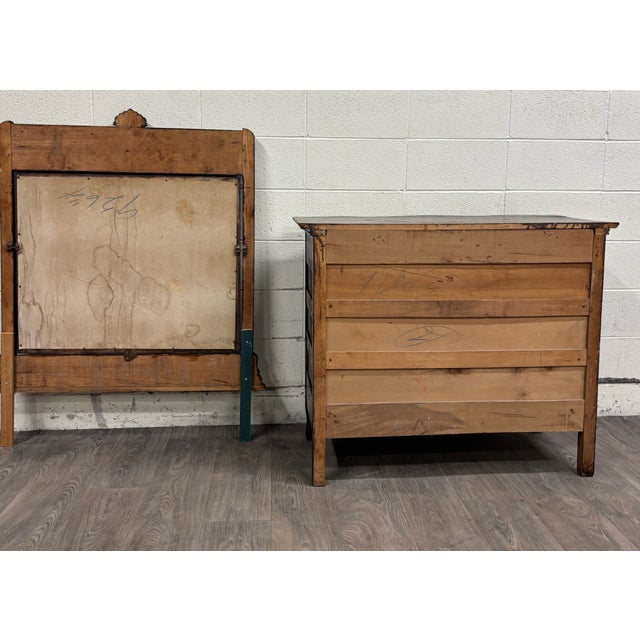 Antique Late Victorian Edwardian Serpentine Oak Dresser With Removable Mirror For Sale - Image 14 of 14