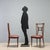 Set of six 1950s Italian dining chairs featuring a backrest with an elegant design reminiscent of mid-century style,...