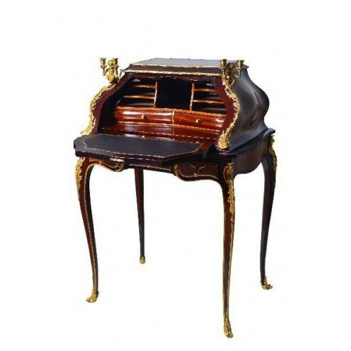 1960s 1960s Fine Louis XV Style Gilt Bronze Mounted Inlaid Marquetry Secretary Desk For Sale - Image 5 of 7