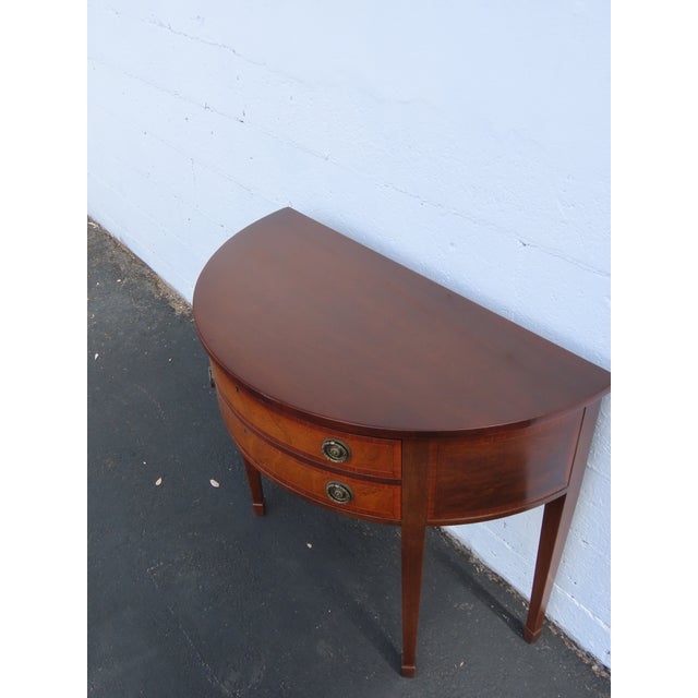 Traditional 1940s Demilune Console Table Buffet Server 6562 For Sale - Image 3 of 18