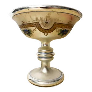 Late 19th Century Antique Hand-Painted Mercury Glass Footed Compote