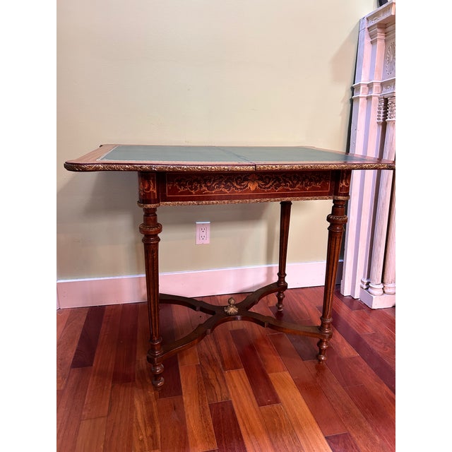 20th Century French Louis XVI-style Marquetry Game Table For Sale - Image 15 of 16