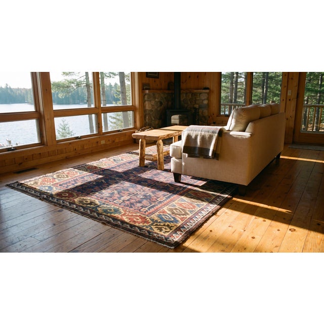 1900s Blue Navy Geometric Tribal Antique Persian Baluch Carpet 2'10" X 5'2" Knotted Wool Rug For Sale - Image 13 of 13