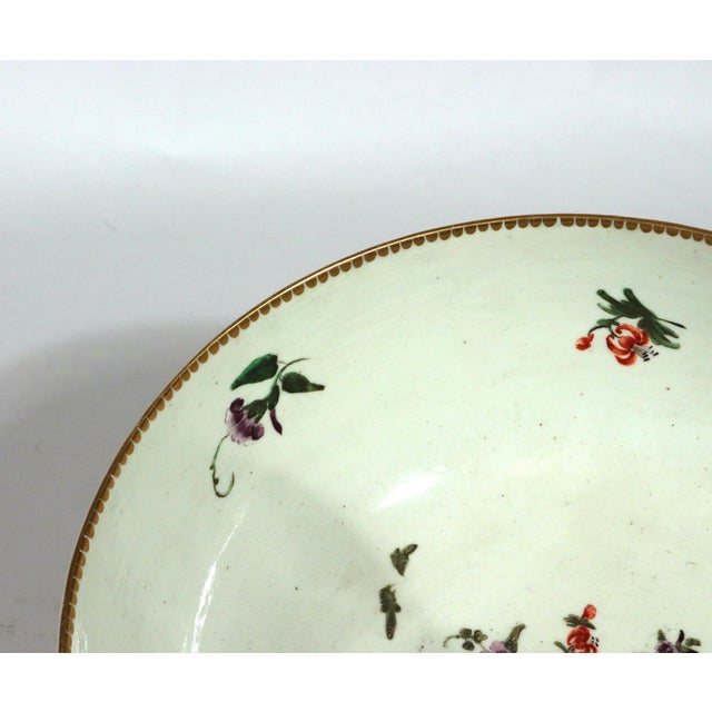 18th-Century First Period Worcester Porcelain Botanical Punch Bowl For Sale - Image 16 of 18