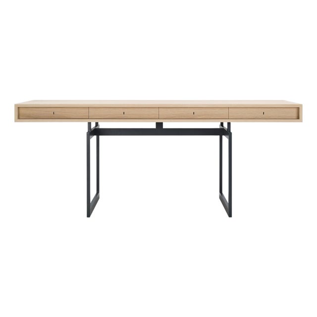 Dark Grey and White Stained Oak Office Desk by Bodil Kjaer for Karakter For Sale
