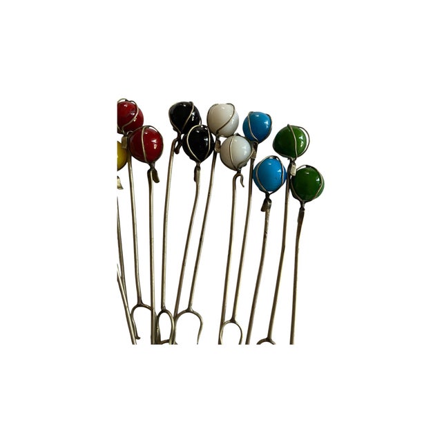 Modern Vintage Multicolor Cocktail Skewers, Set/12 For Sale - Image 3 of 4