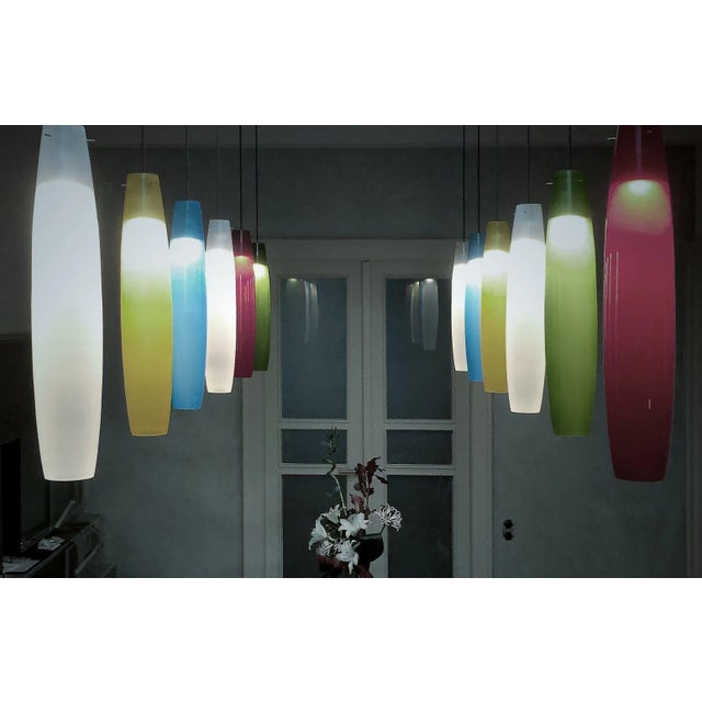 Metal Italian Red Pendants in Murano Glass by Alessandro Pianon for Vistosi, 1960s For Sale - Image 7 of 18