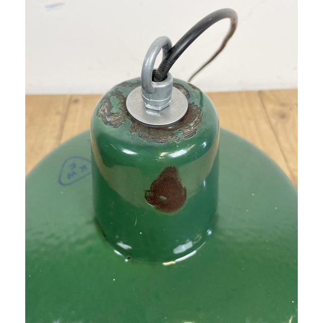 Industrial Green Enamel Pendant Lamp, 1960s For Sale - Image 12 of 16