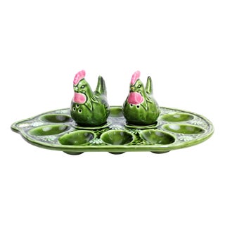 Earthenware Egg Service with Salt and Pepper, 1960s, Set of 3 For Sale