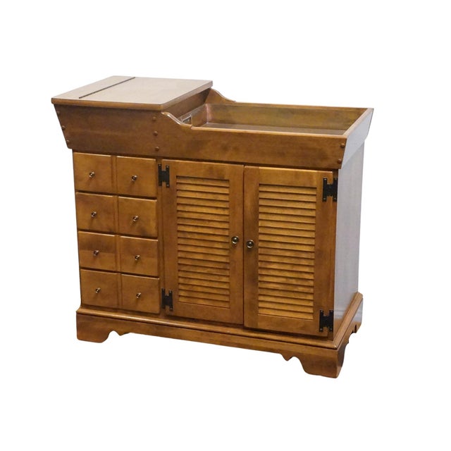 ETHAN ALLEN Heirloom Nutmeg Maple Colonial Early American 40" Four Drawer Dry Sink Buffet 10-1605 35.5" High 40" Wide 20"...