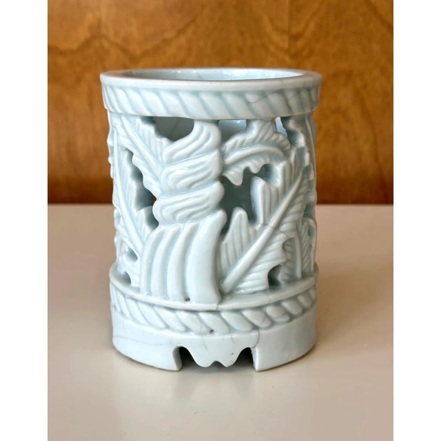 Rare Korean Ceramic Brush Holder Joseon Dynasty For Sale - Image 9 of 12