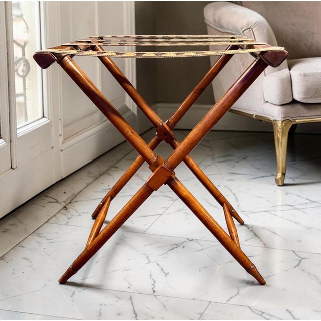 Antique Butler's Tray Table-Chestnut Wood-Dovetail-Original Stand-Folding-Serve For Sale - Image 6 of 16