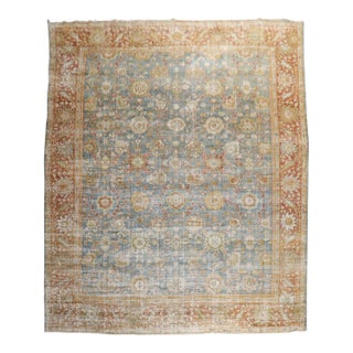 Blue Rust Antique Persian Mahal - 9'4" x 12'3" For Sale