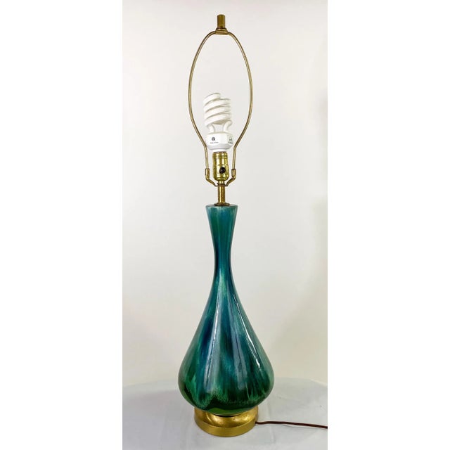 Mid Century Modern Green Malachite Table Lamp For Sale - Image 4 of 13