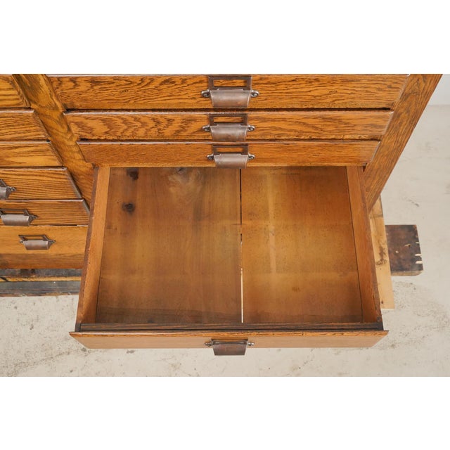 Early 20th Century 20 Drawer Industrial Office Desk For Sale - Image 5 of 15