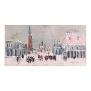 'Evening, Snow on the Piazza San Marco, Venice' by Philippe Monteagudo, 1968, Venetian Vedute