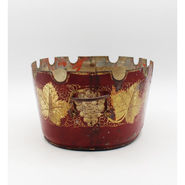 French Circa 1810-1820 French Empire Tole Monteith For Sale - Image 3 of 9