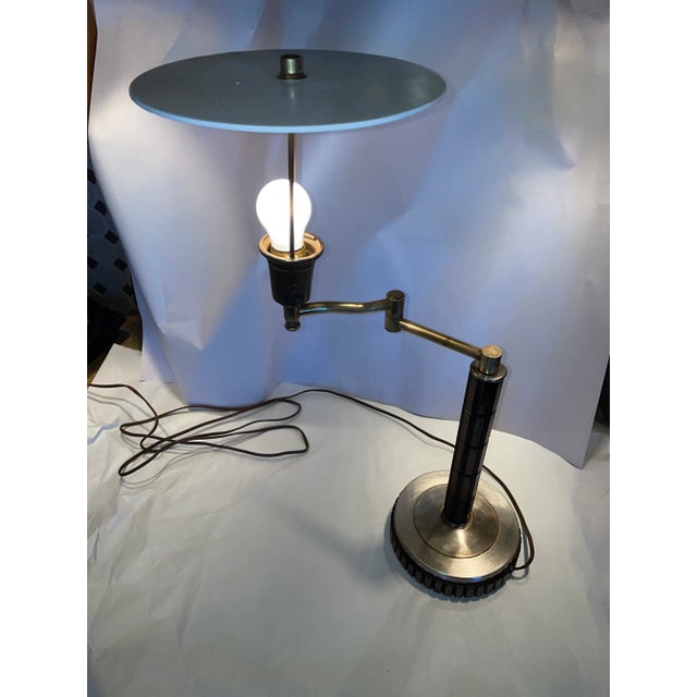 Mid-Century Modern Atomic Saucer Table Lamp For Sale - Image 4 of 13