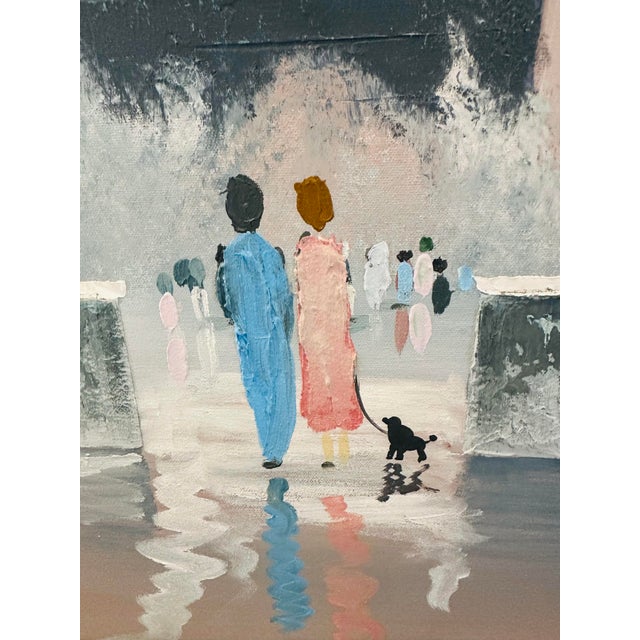 1980's Cityscape Oil on Canvas Painting by Eve Lynn For Sale - Image 10 of 12