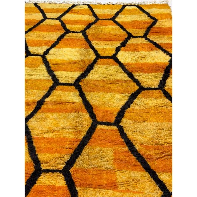 Textile Vintage Yellow & Orange Moroccan Rug 6’9" X 9’7" For Sale - Image 7 of 9