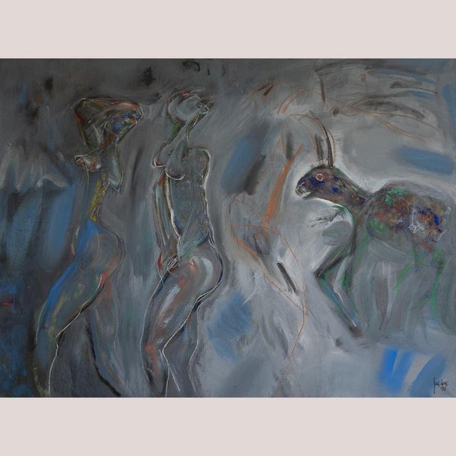 Jordi Samsó, Figures and Hare Abstract Figuration, Oil Painting For Sale - Image 13 of 13
