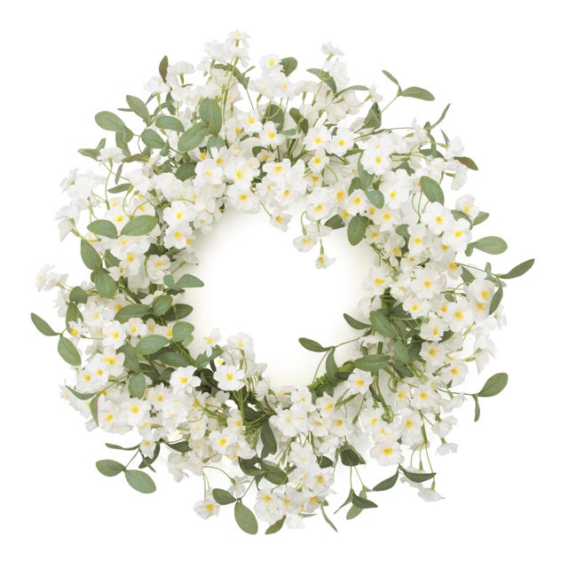 Refresh your home with the light and cheerful charm of this Mini Lavender and Daisy Floral Wreath. Measuring 22 inches in...