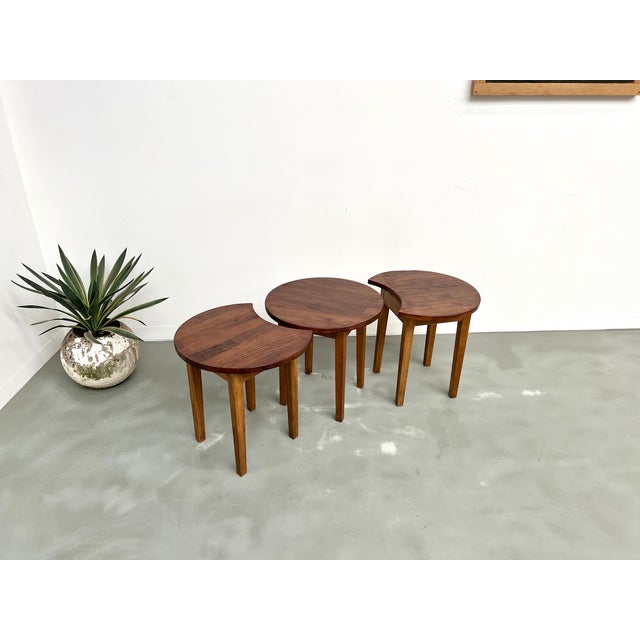 Demi-Lune Coffee Tables, Denmark, 1960s, Set of 3 For Sale - Image 17 of 17