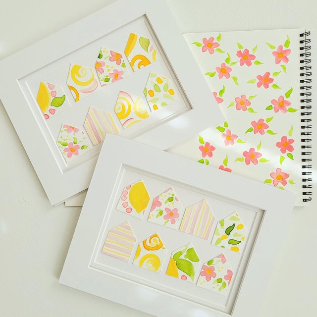 "Little Lemon Houses No. 2" Original Abstract Collage by Suzanne MacCrone Rogers For Sale - Image 6 of 6