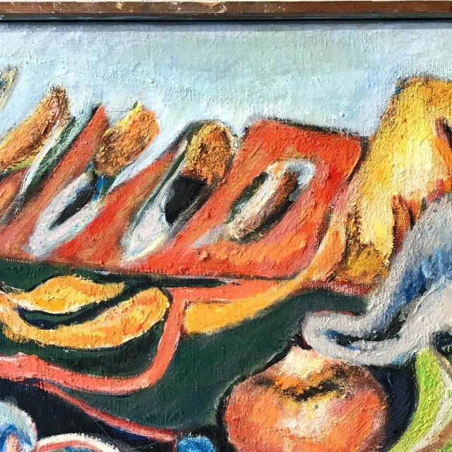 Abstract Mid-Century Abstract Still Life Painting For Sale - Image 3 of 13