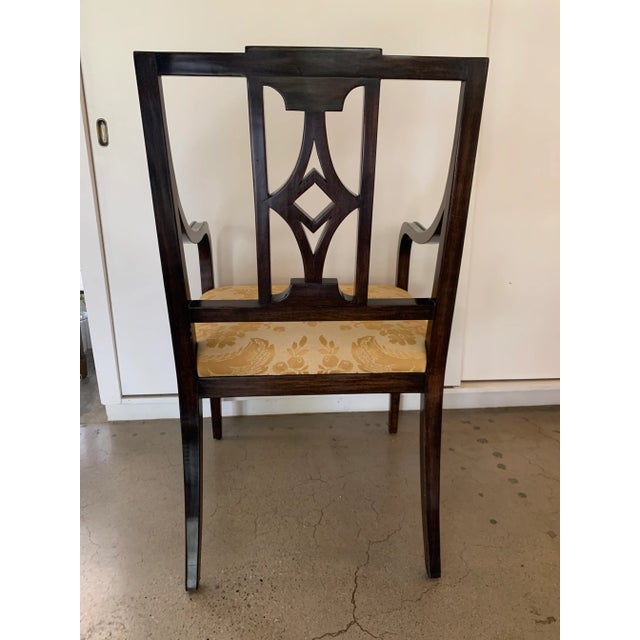 Mariano Fortuny Hepplewhite Style Armchair With Fortuny Seat Cushion Fabric For Sale - Image 4 of 9