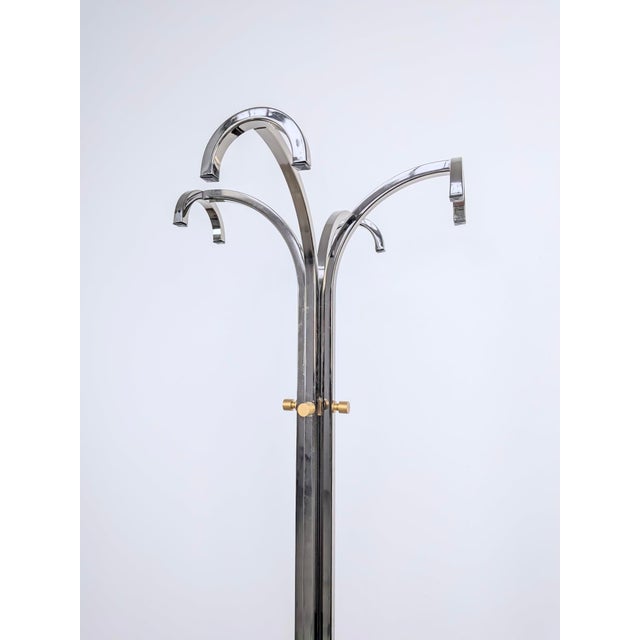 Metal Travertine and Chrome Coat Rack, 1970s For Sale - Image 7 of 7