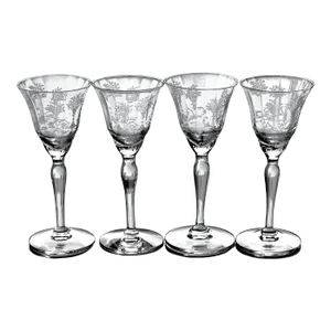 Morgantown Mayfair Etched Glass Cordial Glasses – Set of 4