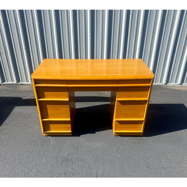 Mid-Century Modern Robsjohn-Gibbings for Widdicomb Walnut Desk For Sale - Image 3 of 10