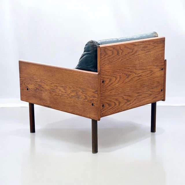 Ateljee Sofa and Armchair in Oak and Leather by Yrjö Kukkapuro for Haimi, 1960s, Set of 2 For Sale - Image 9 of 12
