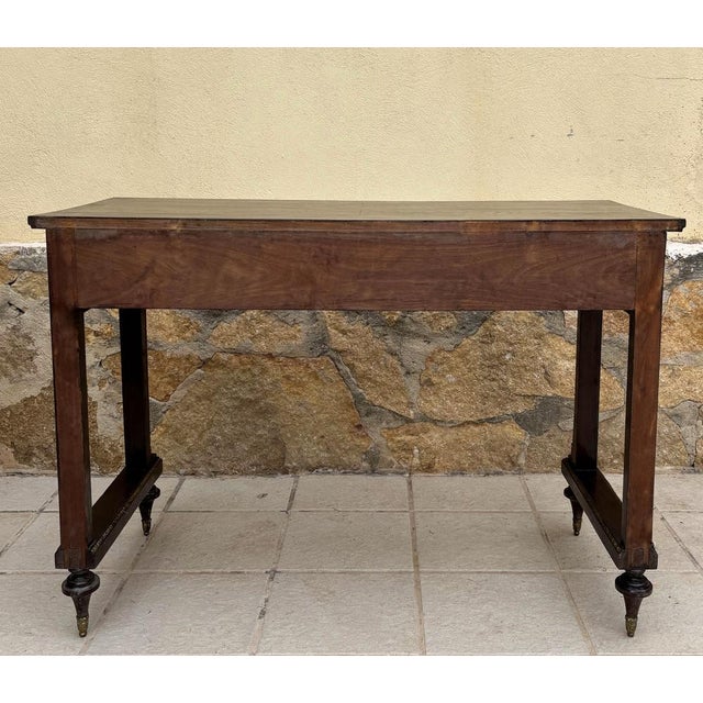 Brown French Desk Table in Brown Golden Bronze, 1870 For Sale - Image 8 of 9