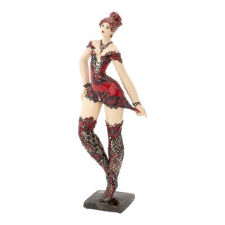 Josepha Standing Woman in a Red Dress Resin Sculpture For Sale