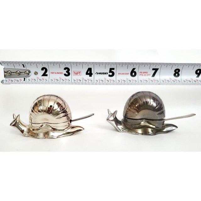Late 20th Century Snail Salt Cellars Silver Plate Salt & Pepper For Sale - Image 5 of 8