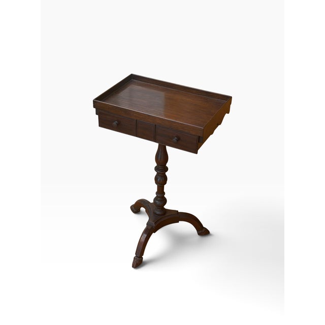 19th Century Antique Regency Style Hoof Foot Mahogany Side Table For Sale - Image 5 of 6