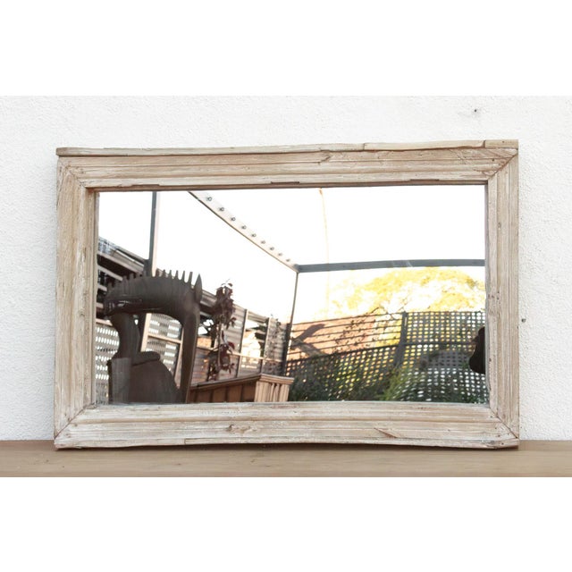 Robust Framed Architechural Salvage Teak Mirror For Sale In Los Angeles - Image 6 of 6