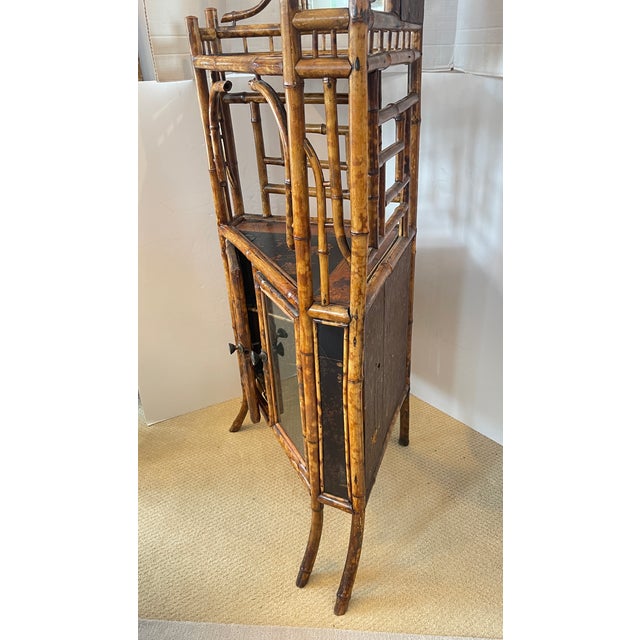 Rare Bamboo & Lacquer Corner Cabinet, Perret & Vibert c.1870 For Sale - Image 14 of 17