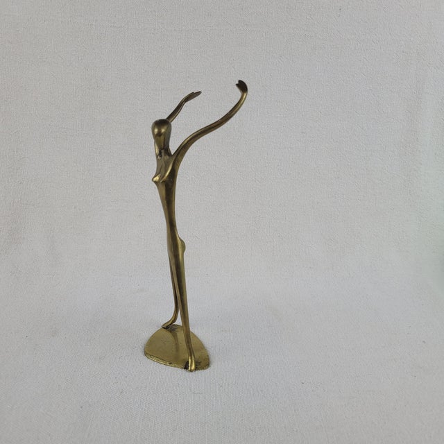 Mid-Century Modern Vintage Solid Brass Abstract Female Figurine MCM Sculpture For Sale - Image 3 of 8