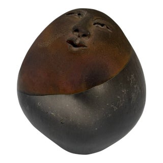 Vintage Deva Spirit Rattle Shaker Raku Pottery Attributed to Nan Emmett For Sale