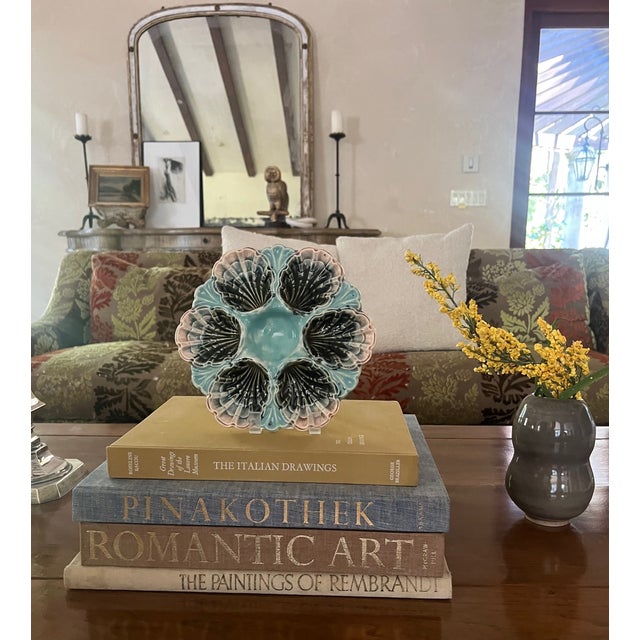 Ceramic French Hand Painted Majolica Five-Lille 6 Well Oyster Plate. C. 1890's For Sale - Image 7 of 10