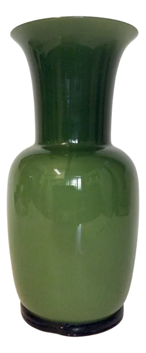 Large Apple Green Opaline Vase from Venini, 1980