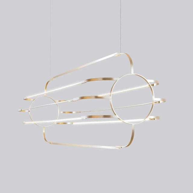 Large Daniel Becker 'Charlotte' Brass Sculptural Chandelier for Moss Objects For Sale In Los Angeles - Image 6 of 13